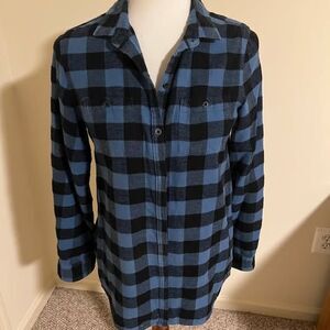 Woolrich Pemberton Flannel Shirt Blue Black Plaid XS/P